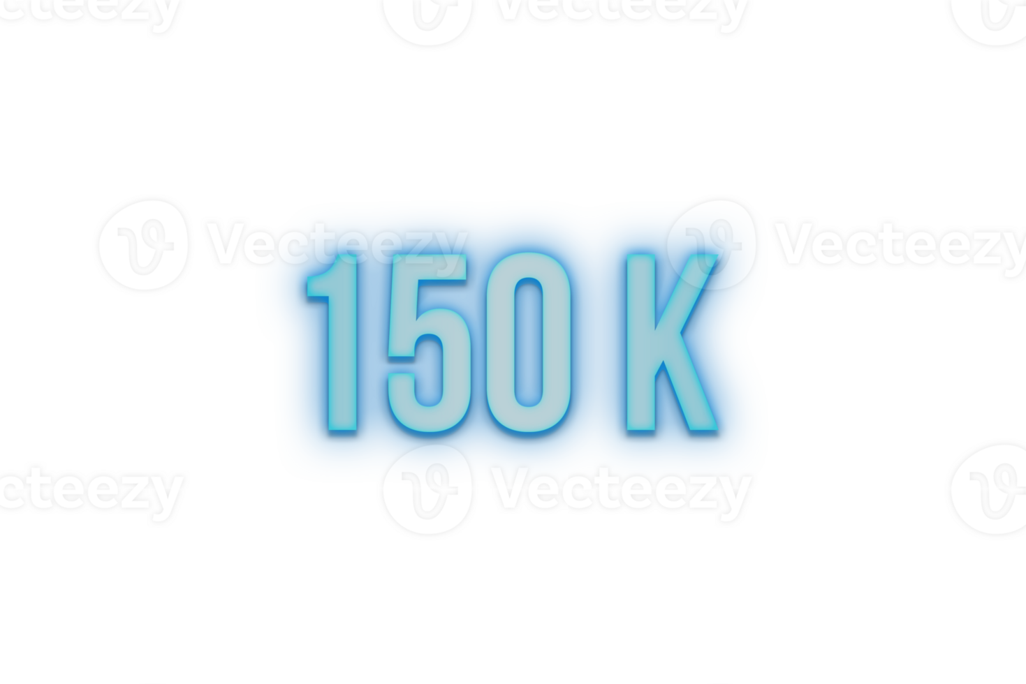 150 k subscribers celebration greeting Number with bannerneon design png