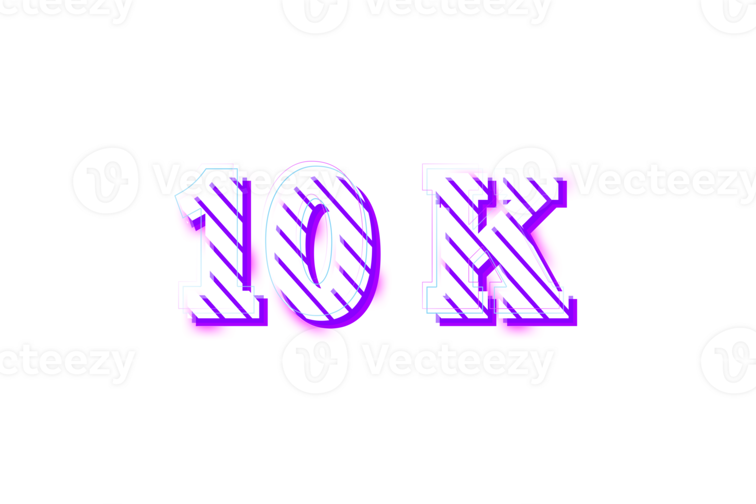 10 k subscribers celebration greeting Number with stripe design png