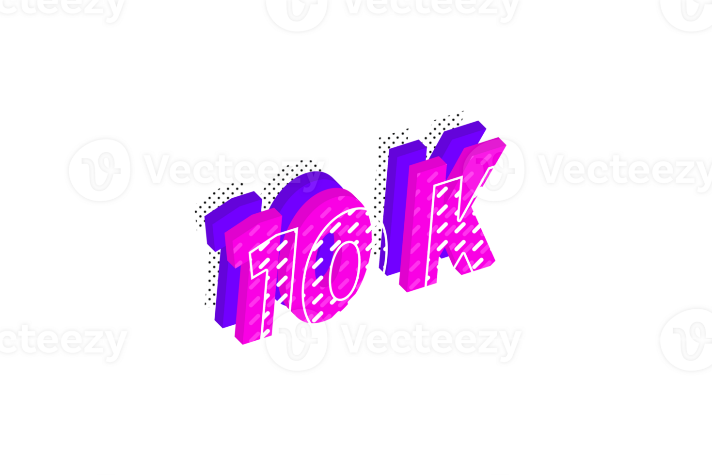 10 k subscribers celebration greeting Number with multi layer design png