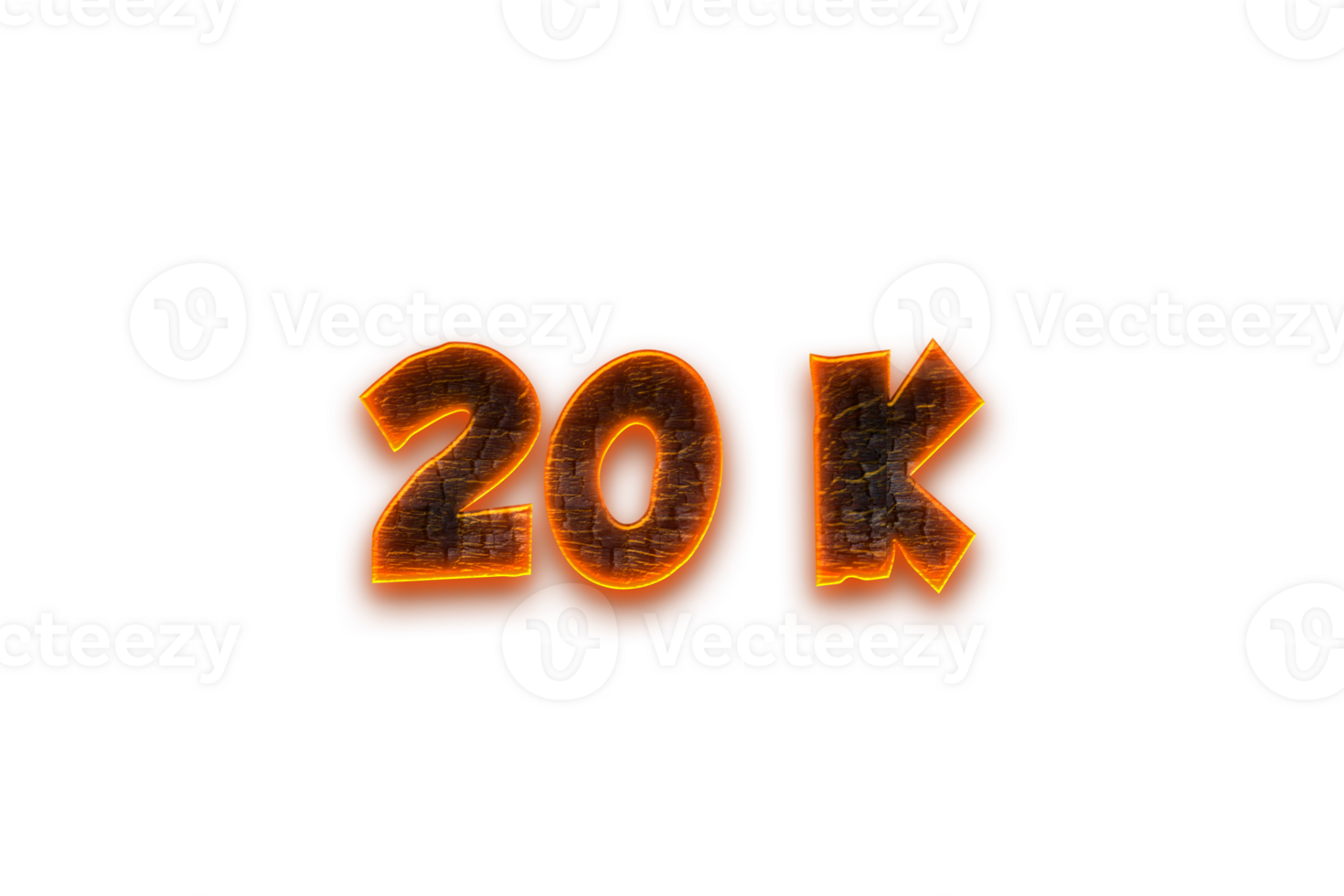 20 k subscribers celebration greeting Number with coal design png