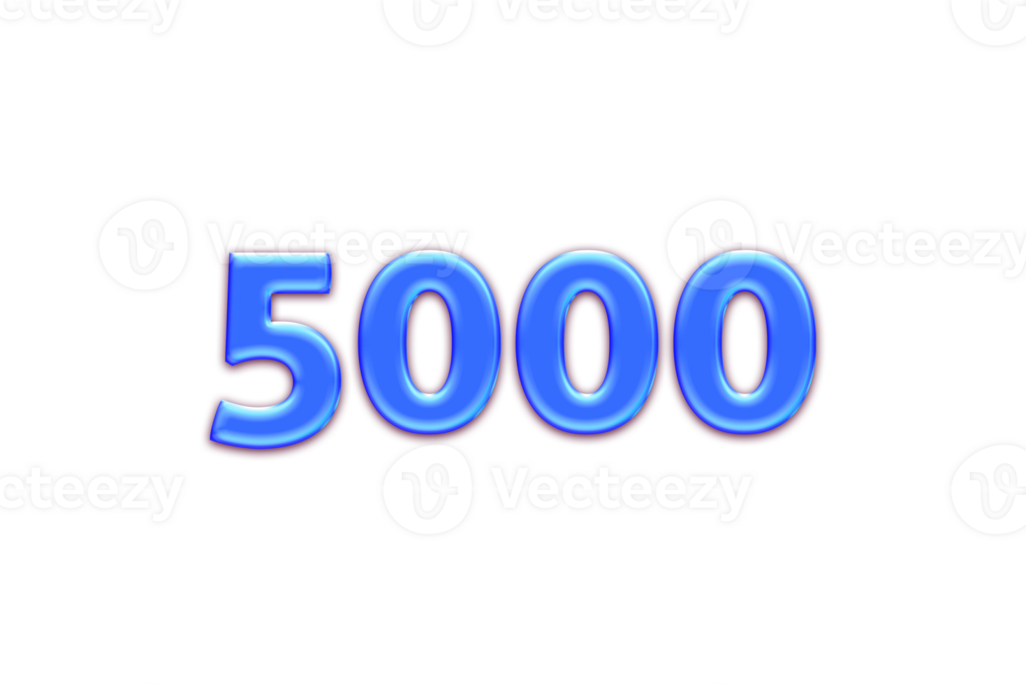 5000 subscribers celebration greeting Number with blue glosse design png