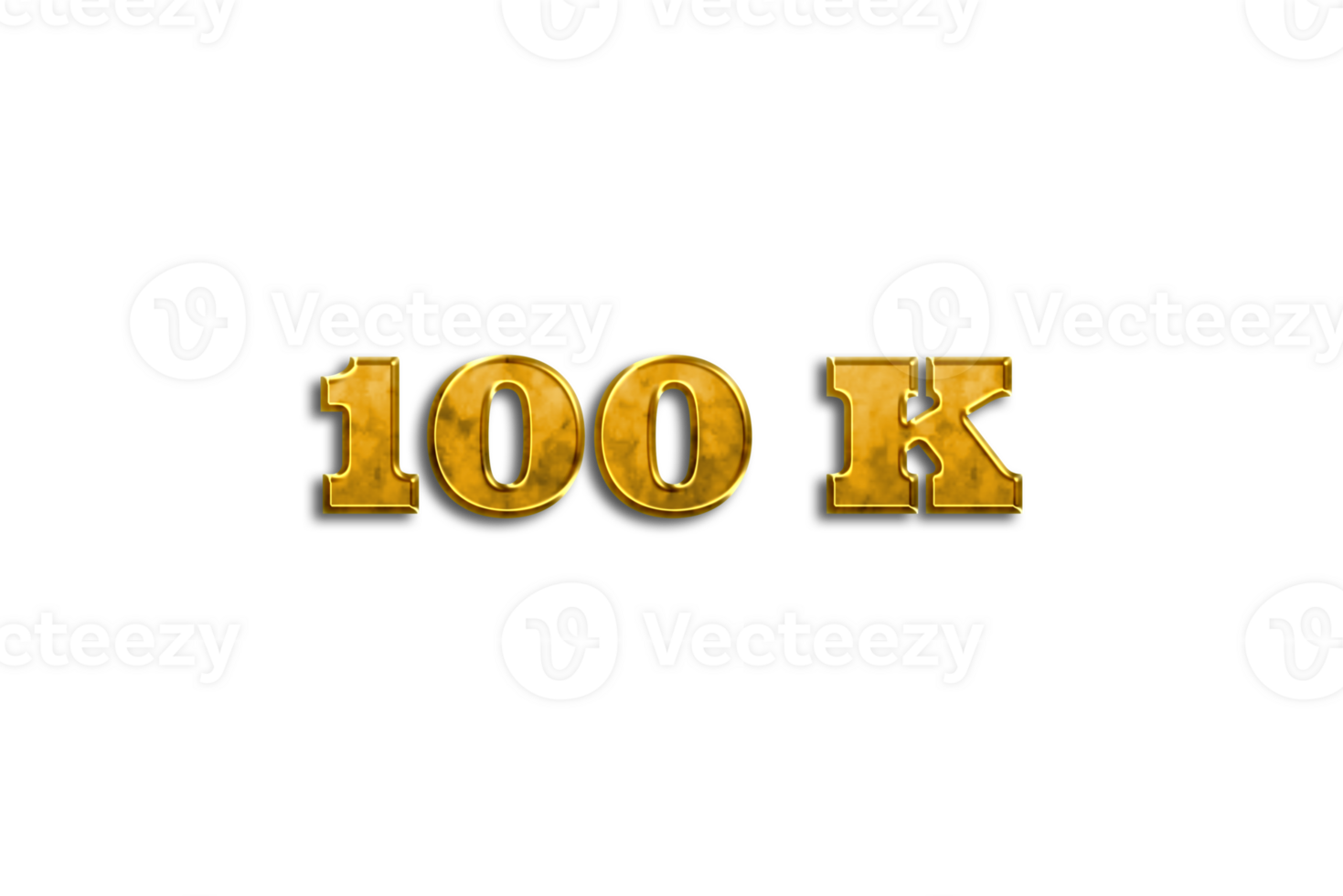 100 k subscribers celebration greeting Number with golden design png