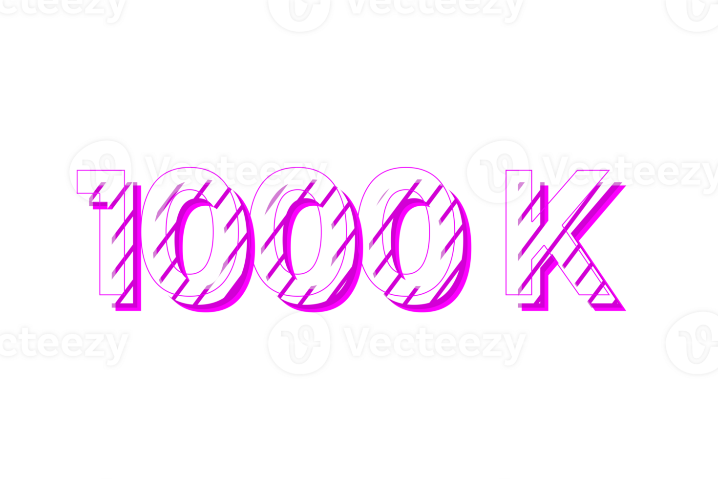 1000 k subscribers celebration greeting Number with stripe design png