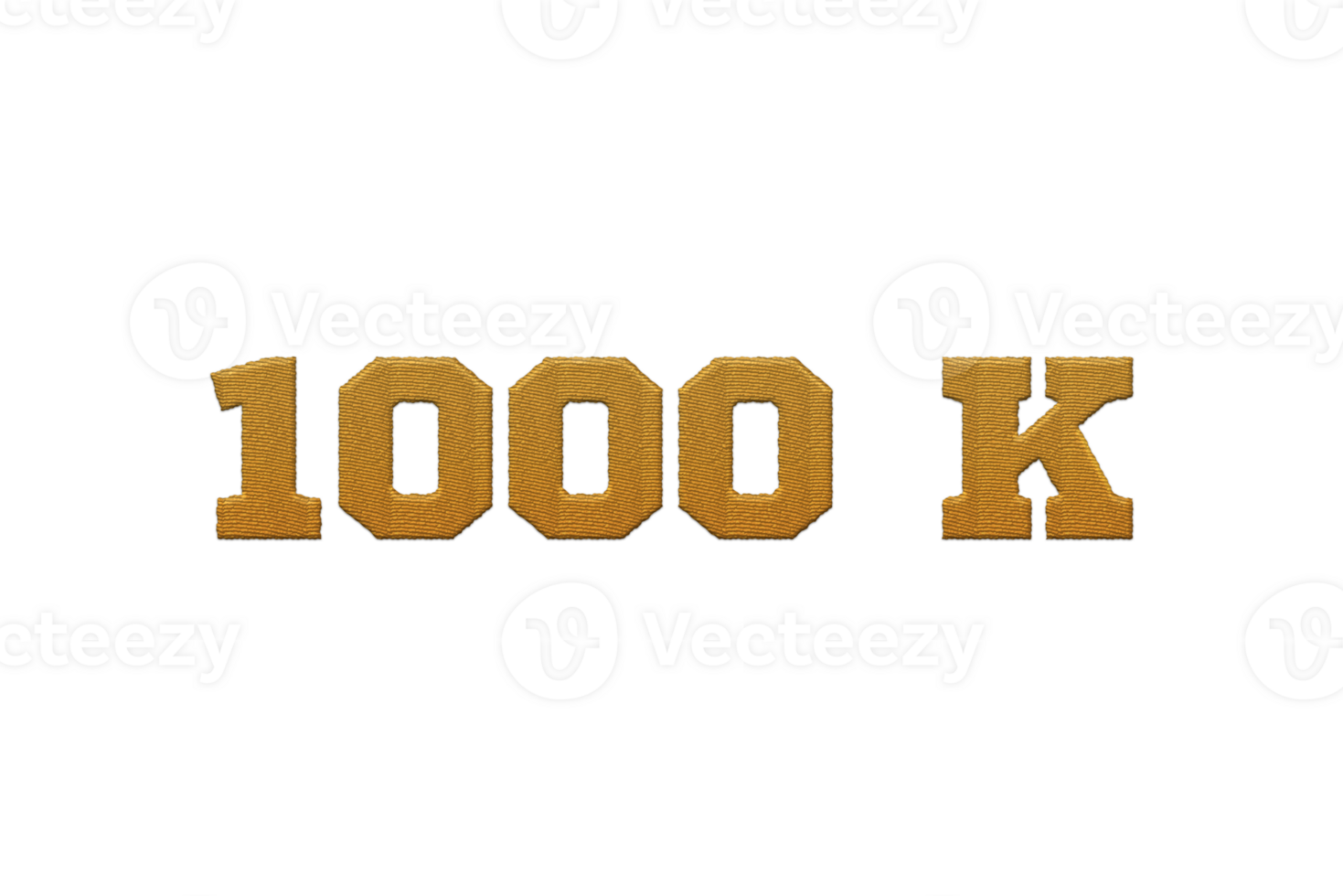 1000 k subscribers celebration greeting Number with embroidery design png