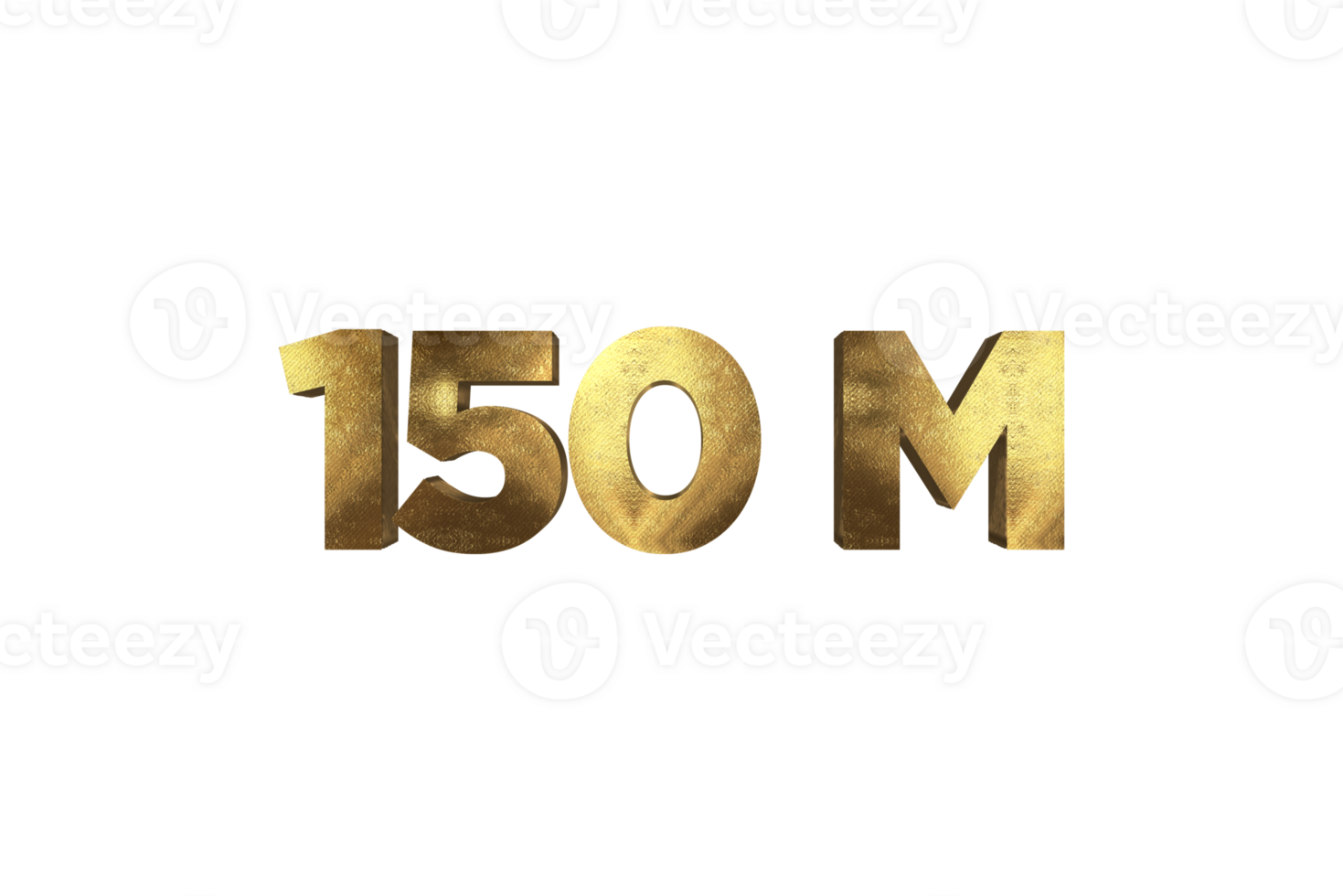 150 million subscribers celebration greeting Number with gold design png