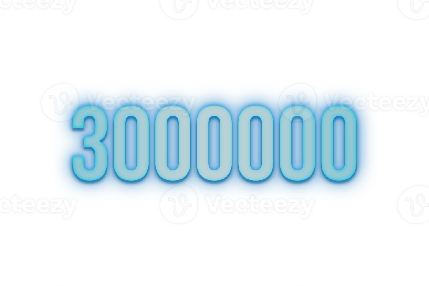 3000000 subscribers celebration greeting Number with bannerneon design png