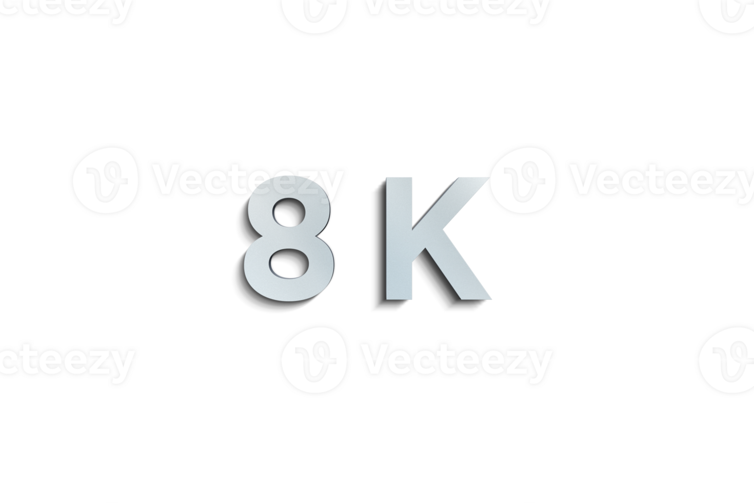 8 k subscribers celebration greeting Number with steel design png