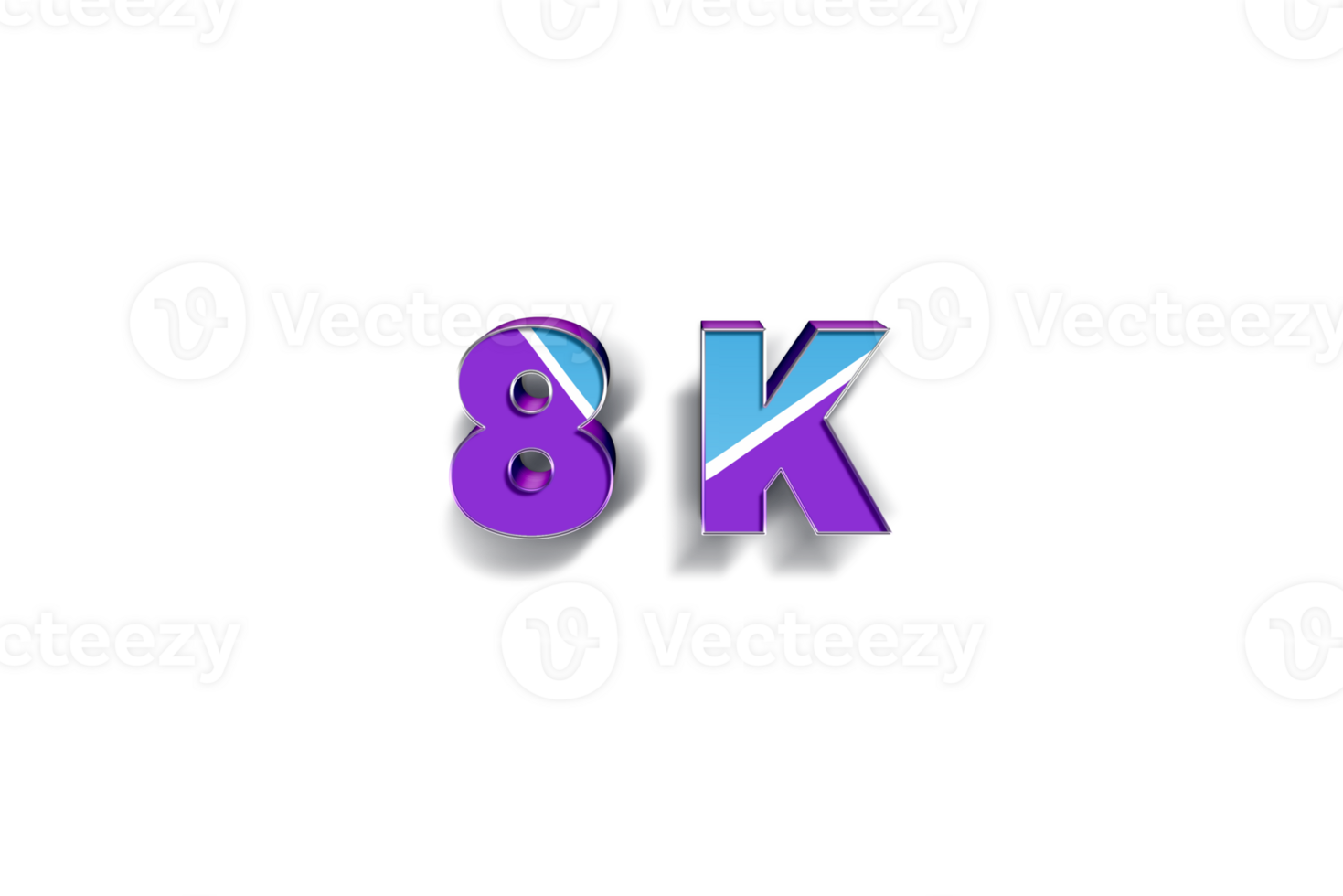 8 k subscribers celebration greeting Number with blue purple design png