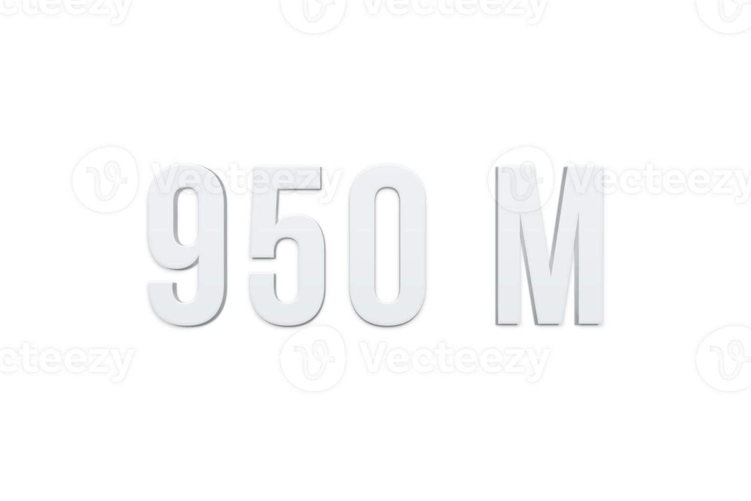 950 million subscribers celebration greeting Number with minimal design png