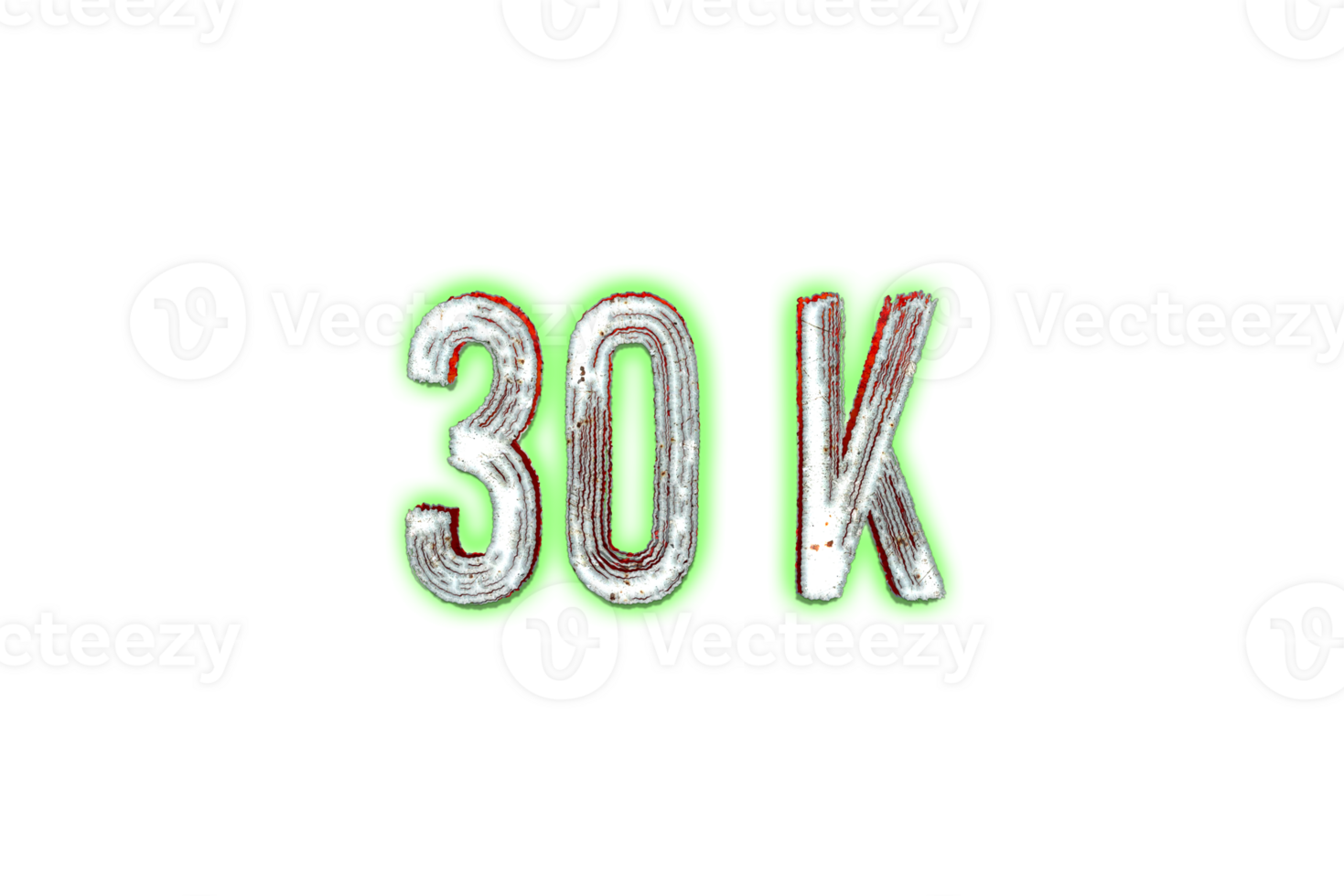30 k subscribers celebration greeting Number with horror design png