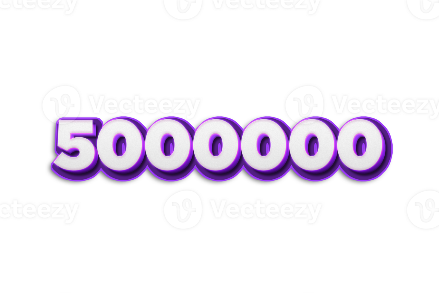 5000000 subscribers celebration greeting Number with purple 3d design png