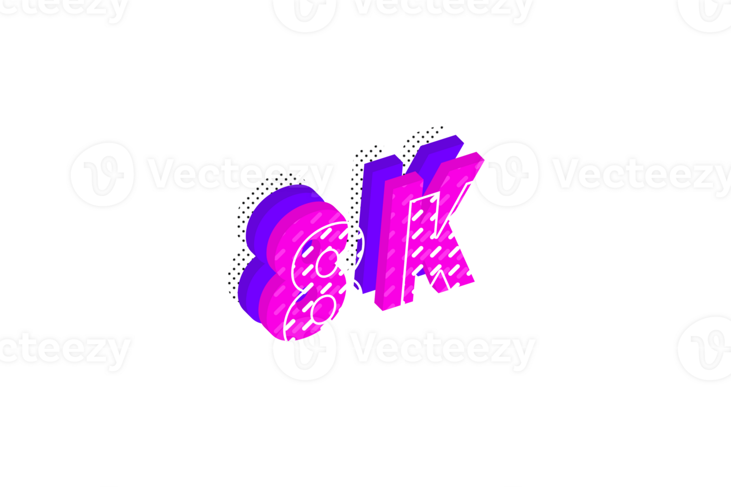8 K subscribers celebration greeting Number with multi layer design png