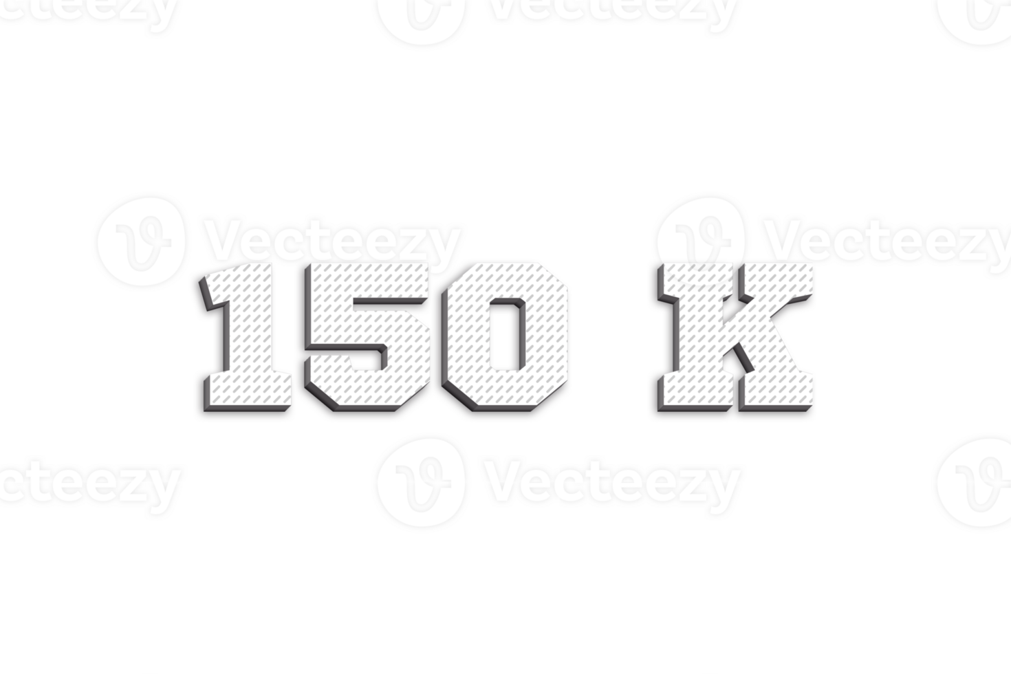 150 k subscribers celebration greeting Number with 3d paper design png