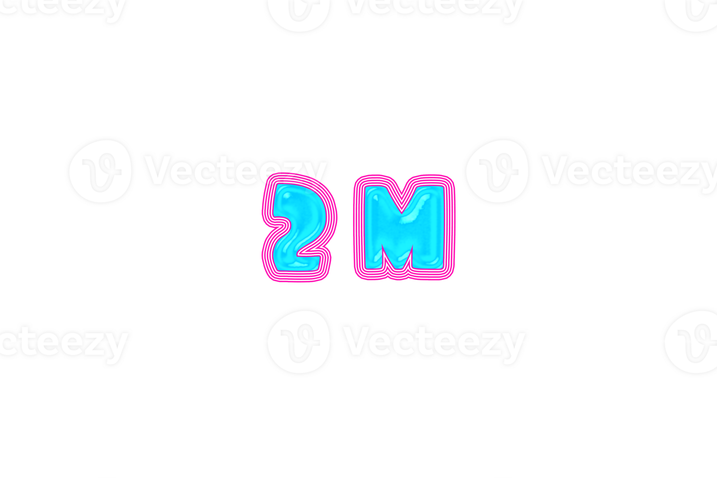 2 million subscribers celebration greeting Number with jelly design png