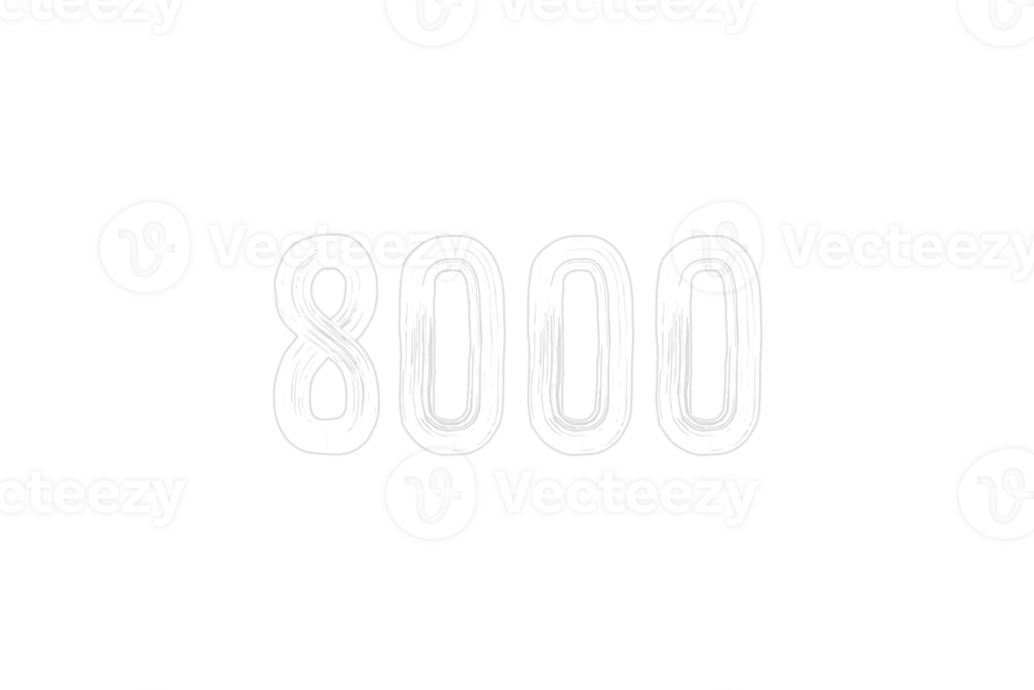 8000 subscribers celebration greeting Number with chalk design 23672235 PNG