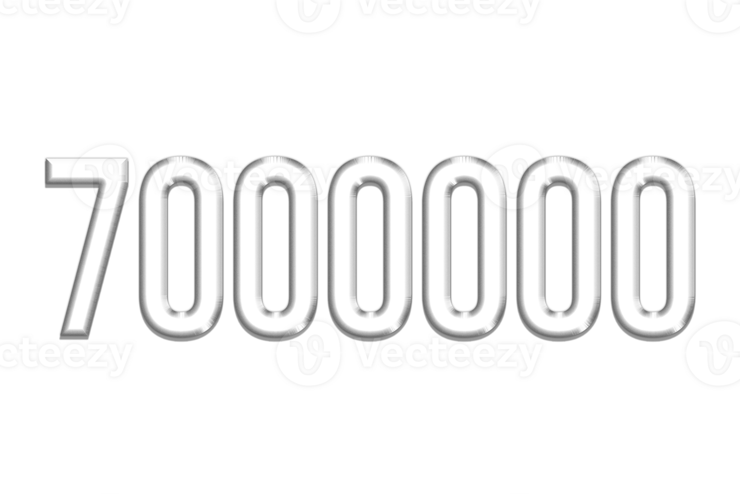 7000000 subscribers celebration greeting Number with silver design png