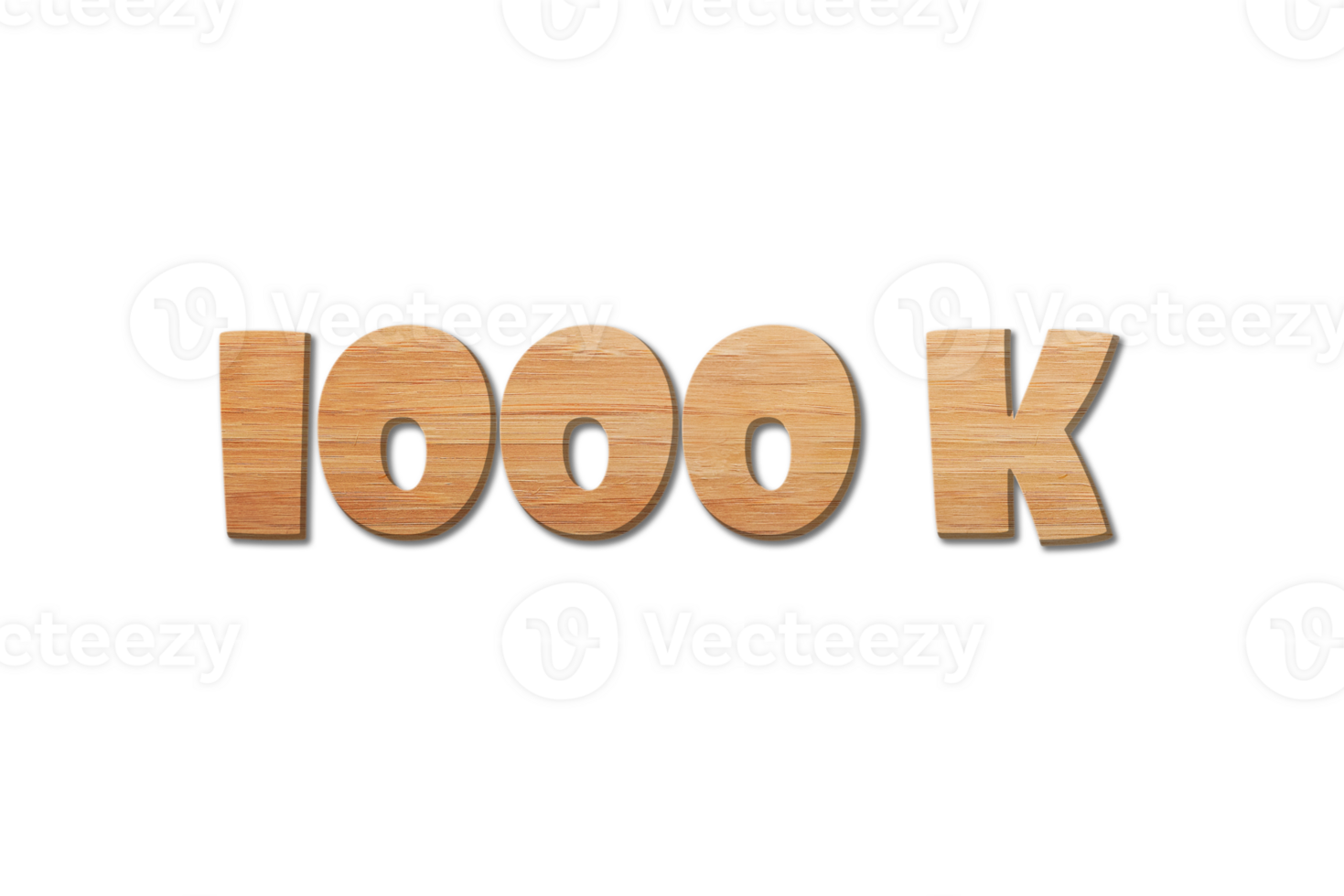 1000 k subscribers celebration greeting Number with wood design png