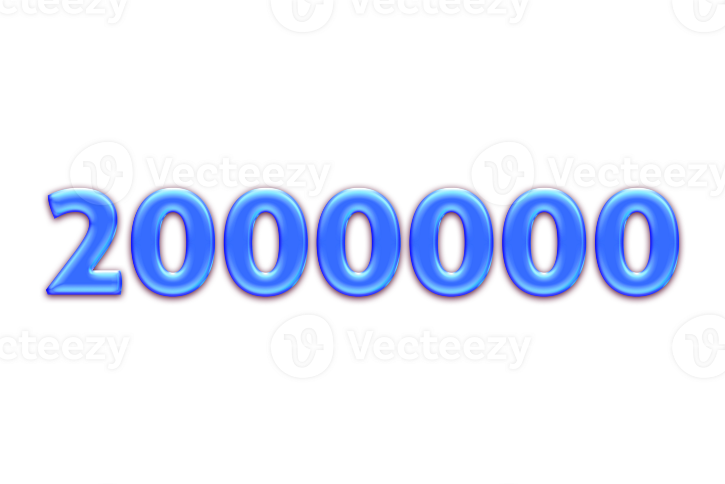2000000 subscribers celebration greeting Number with blue glosse design png