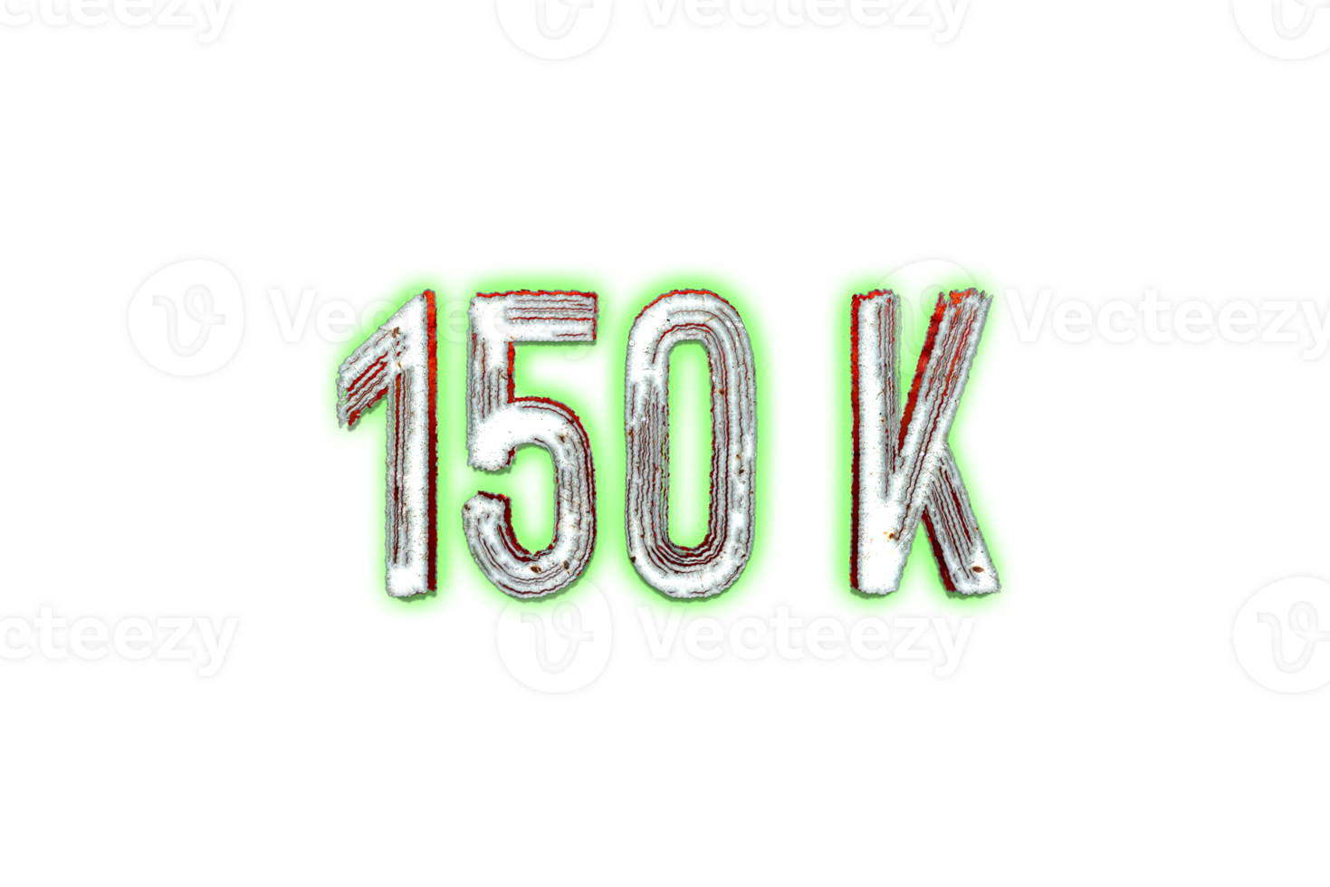 150 k subscribers celebration greeting Number with horror design png