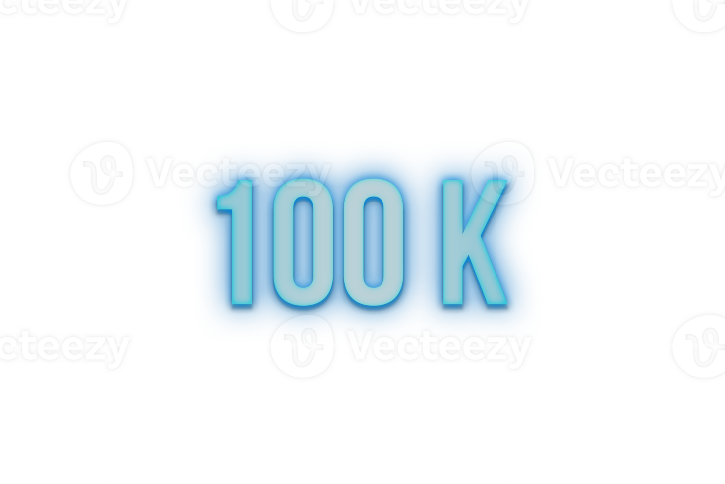 100 k subscribers celebration greeting Number with bannerneon design png