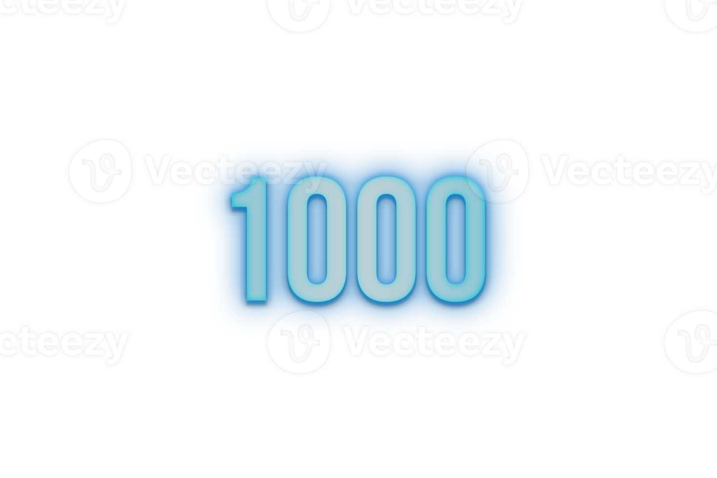 1000 subscribers celebration greeting Number with bannerneon design png