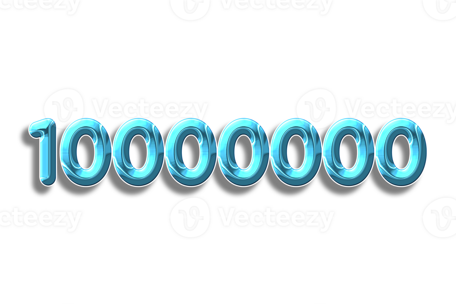 10000000 subscribers celebration greeting Number with plastic design png
