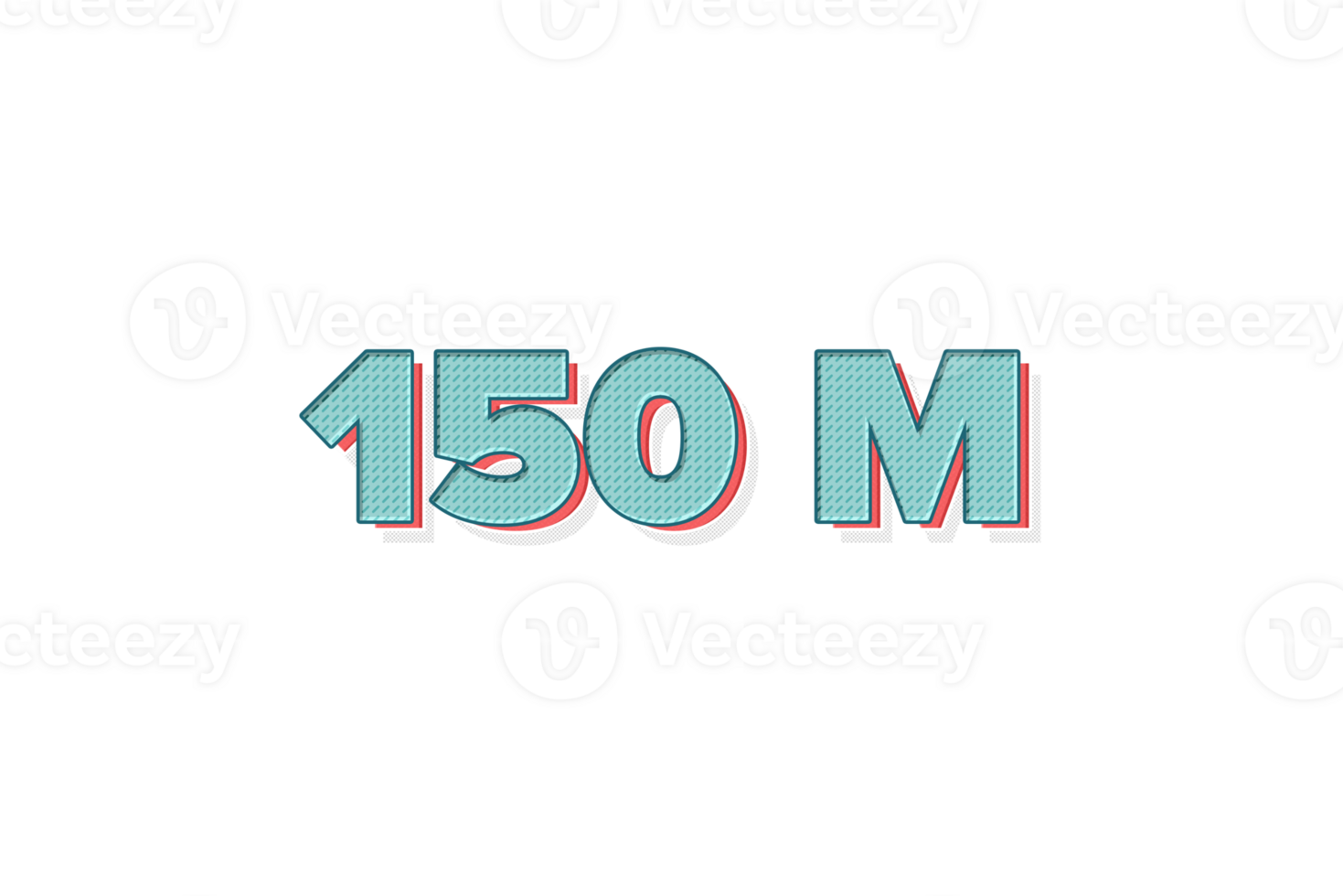 150 million subscribers celebration greeting Number with unique design png