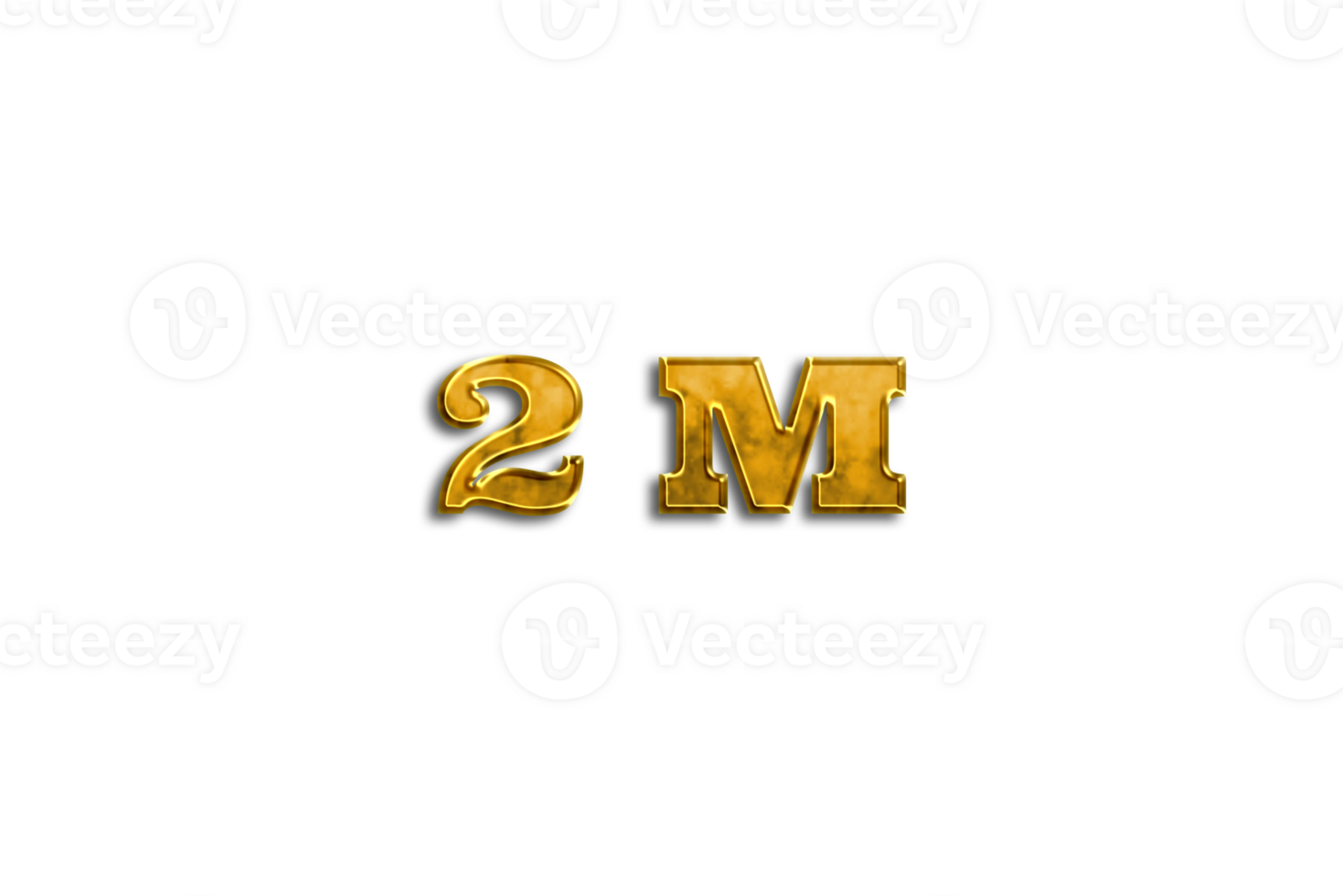2 million subscribers celebration greeting Number with golden design png