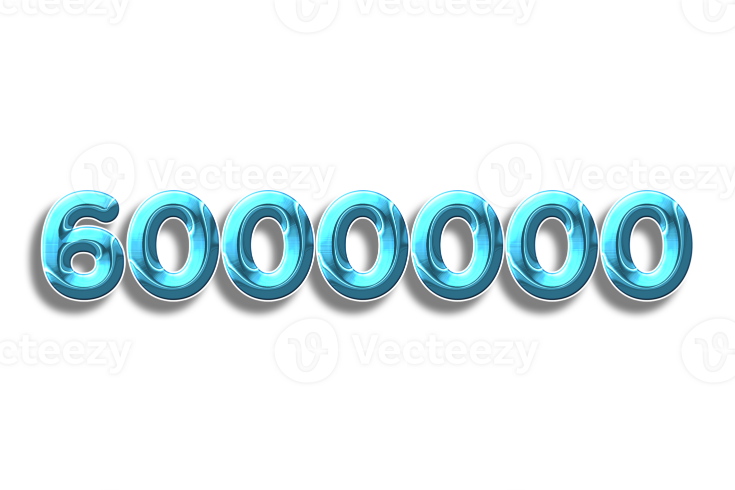 6000000 subscribers celebration greeting Number with plastic design png