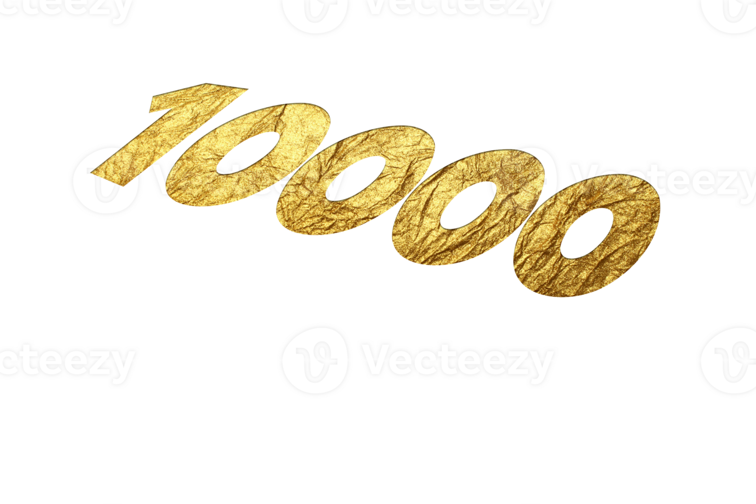 10000 subscribers celebration greeting Number with golden paper design png