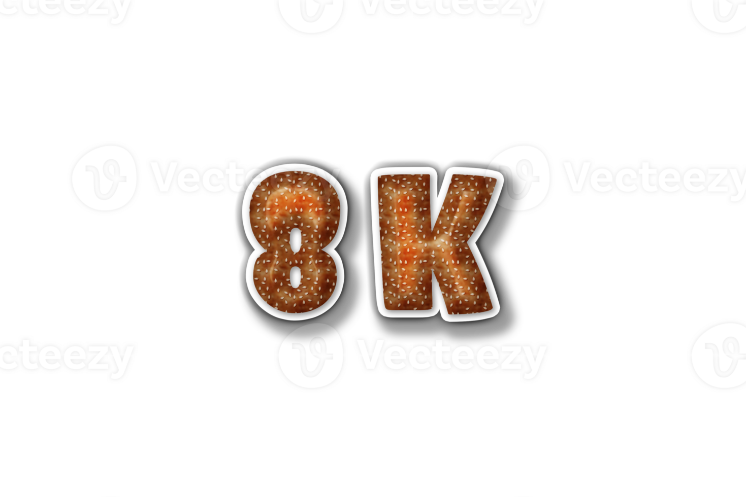 8 k subscribers celebration greeting Number with burger design png