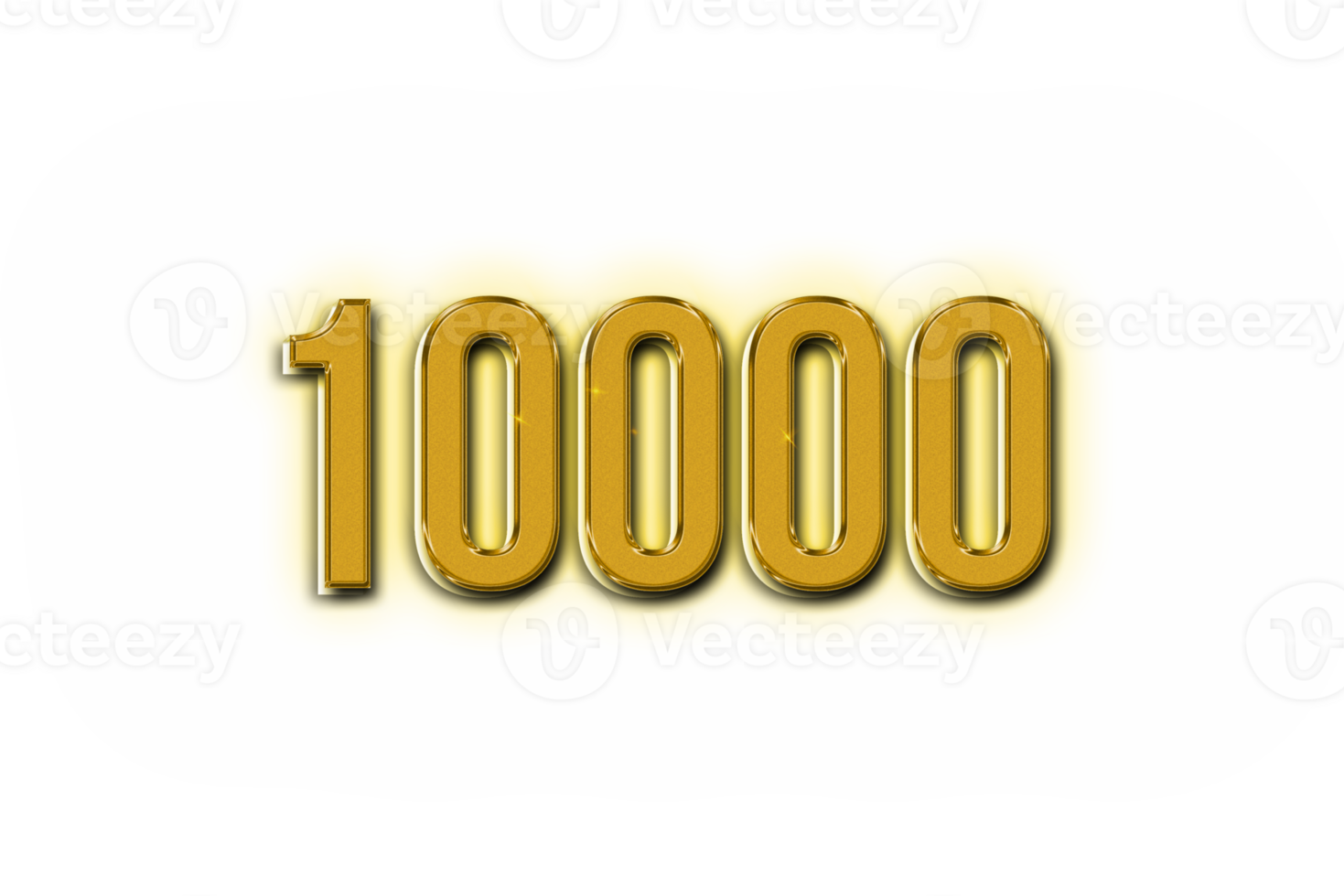 10000 subscribers celebration greeting Number with golden design png