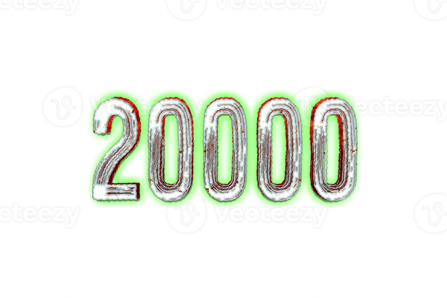 20000 subscribers celebration greeting Number with horror design png