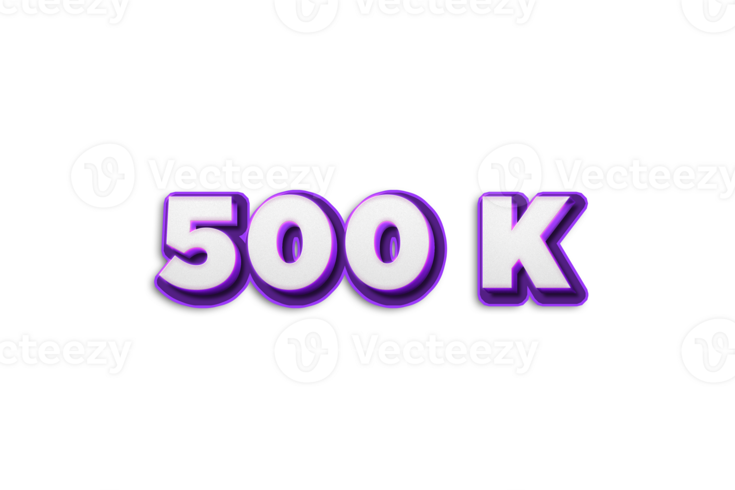 500 k subscribers celebration greeting Number with purple 3d  design png