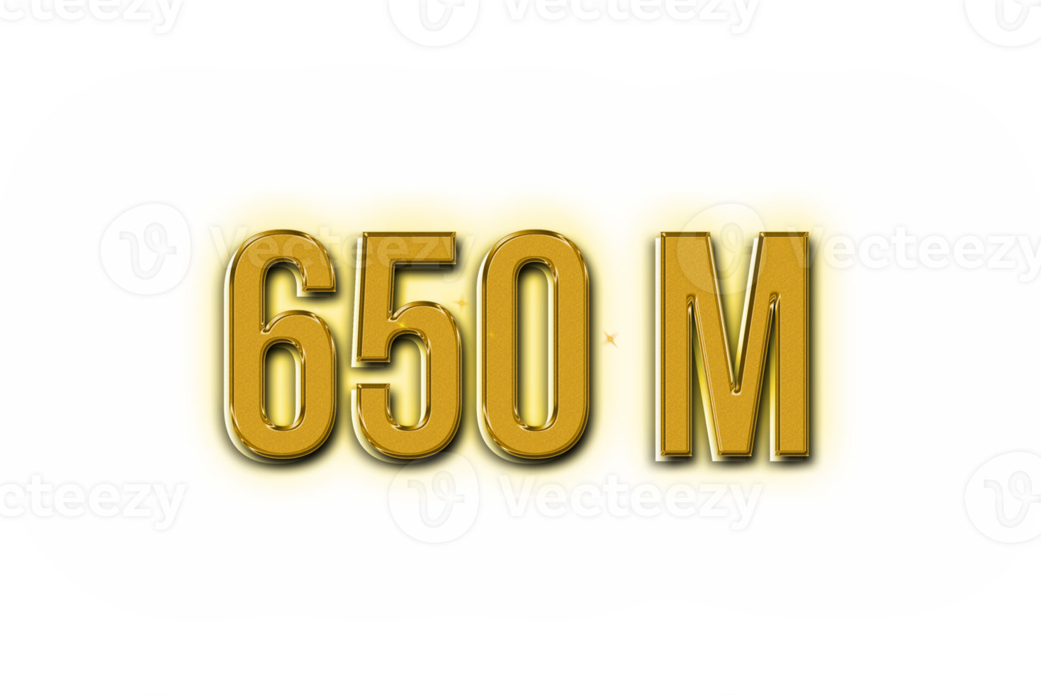 650 million subscribers celebration greeting Number with golden design png