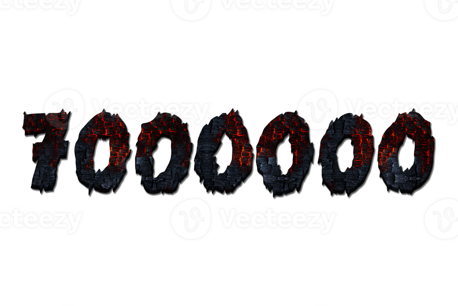 7000000 subscribers celebration greeting Number with burned wood design png