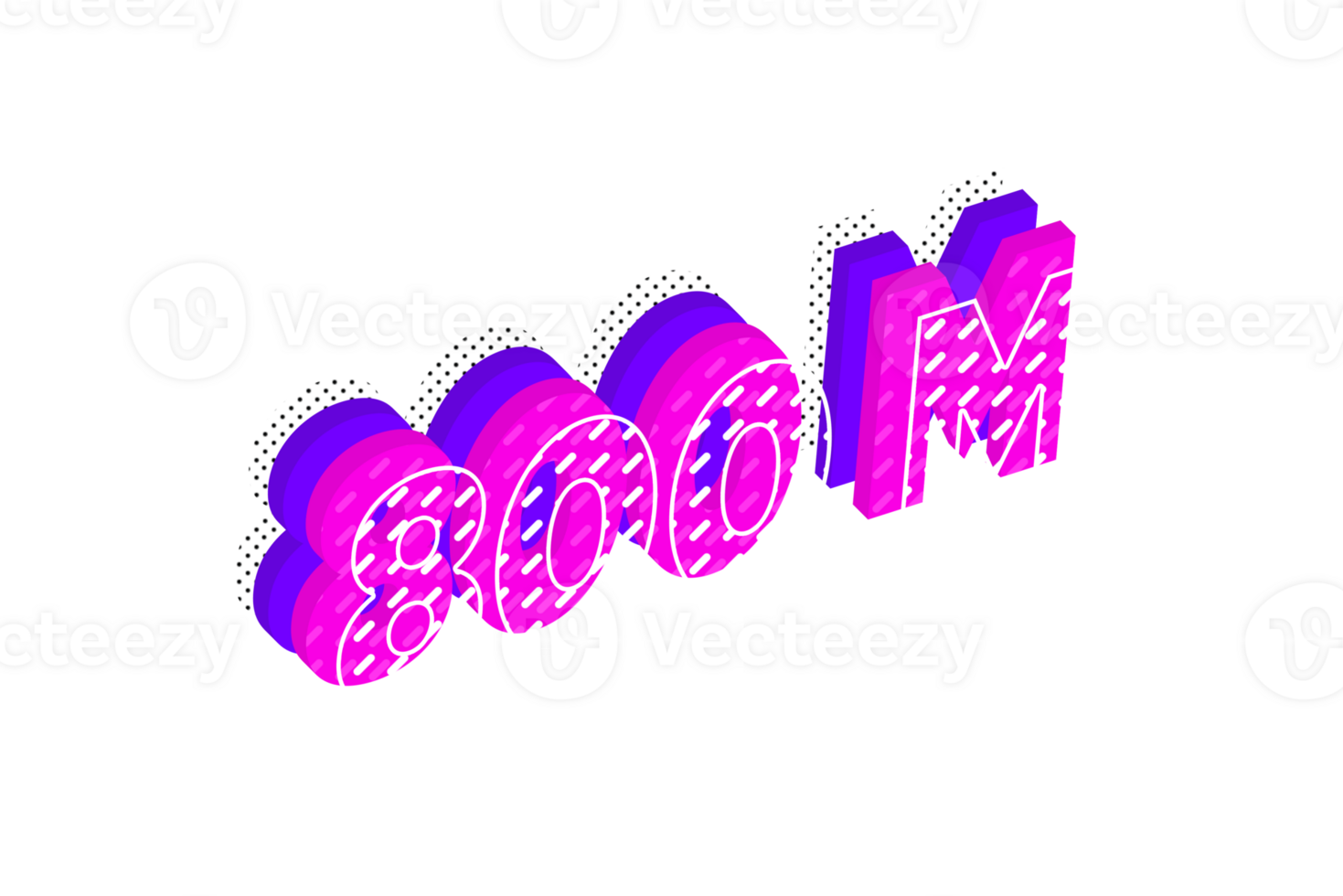 800 million subscribers celebration greeting Number with multi layer design png