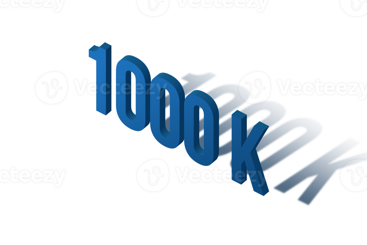 1000 k subscribers celebration greeting Number with isomatric design png