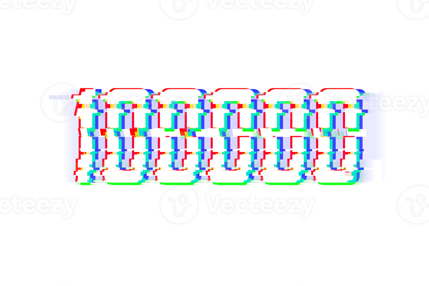 1000000 subscribers celebration greeting Number with glitch design png