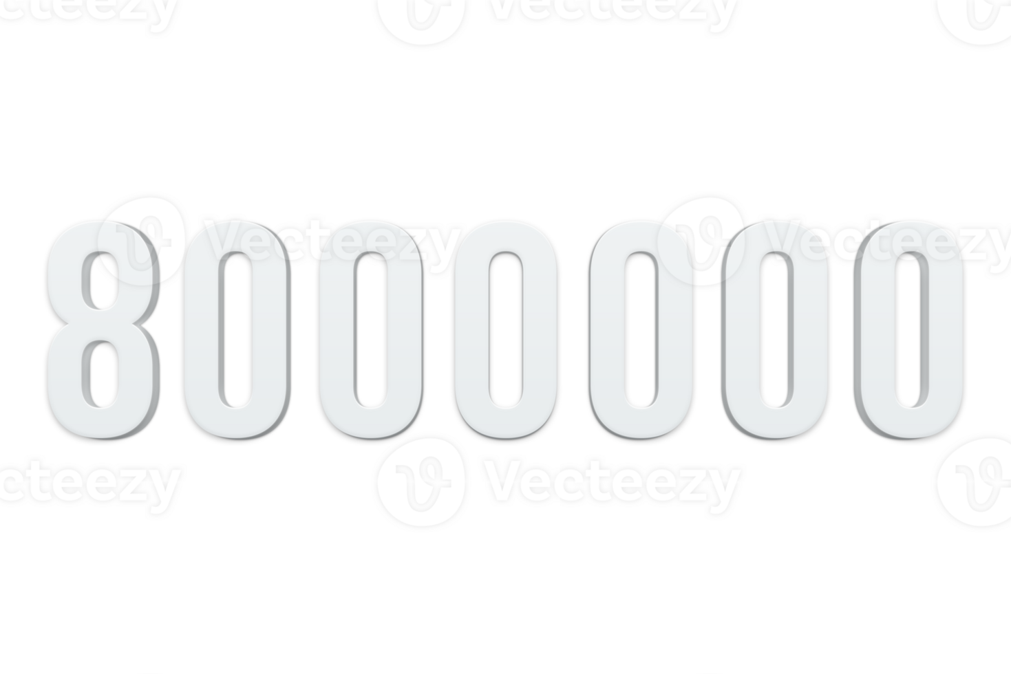 8000000 subscribers celebration greeting Number with minimal design png