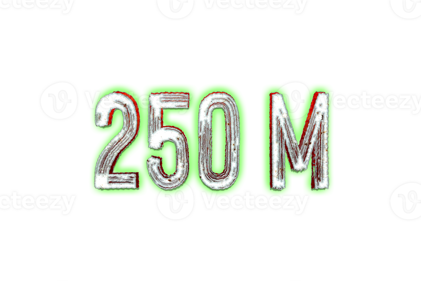 250 million subscribers celebration greeting Number with horror design png