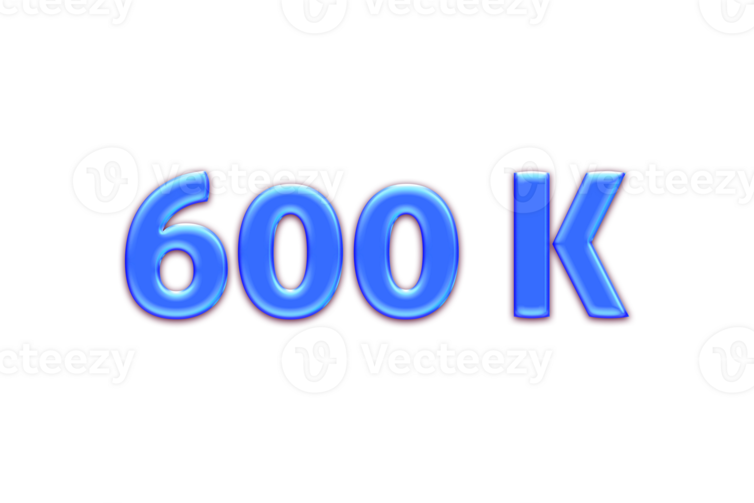 600 k  subscribers celebration greeting Number with blue glosse design png