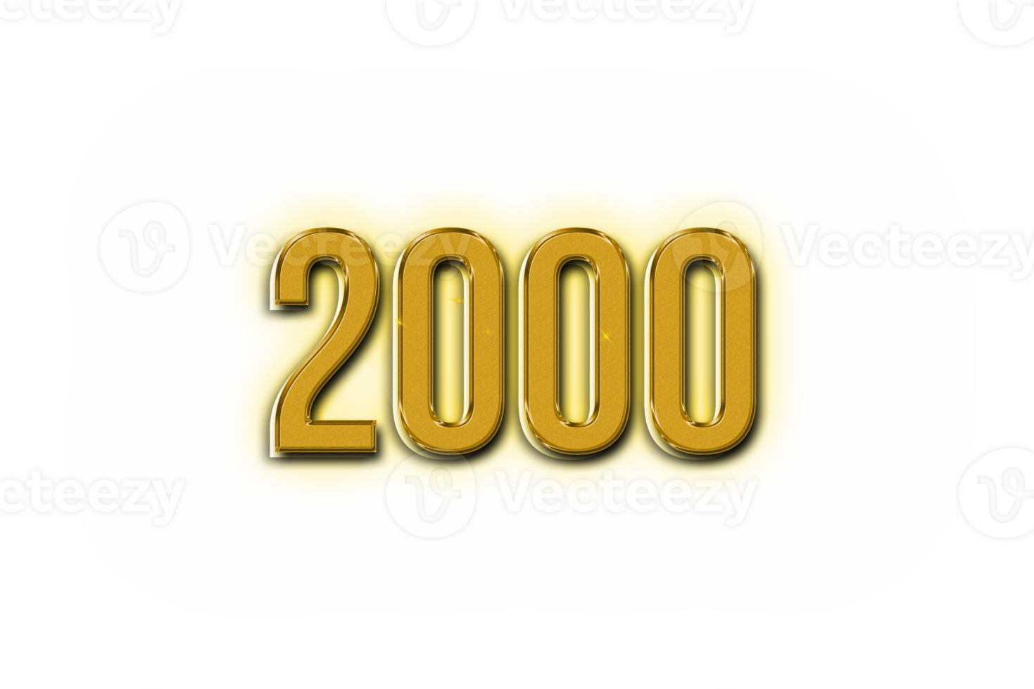 2000 subscribers celebration greeting Number with golden design png