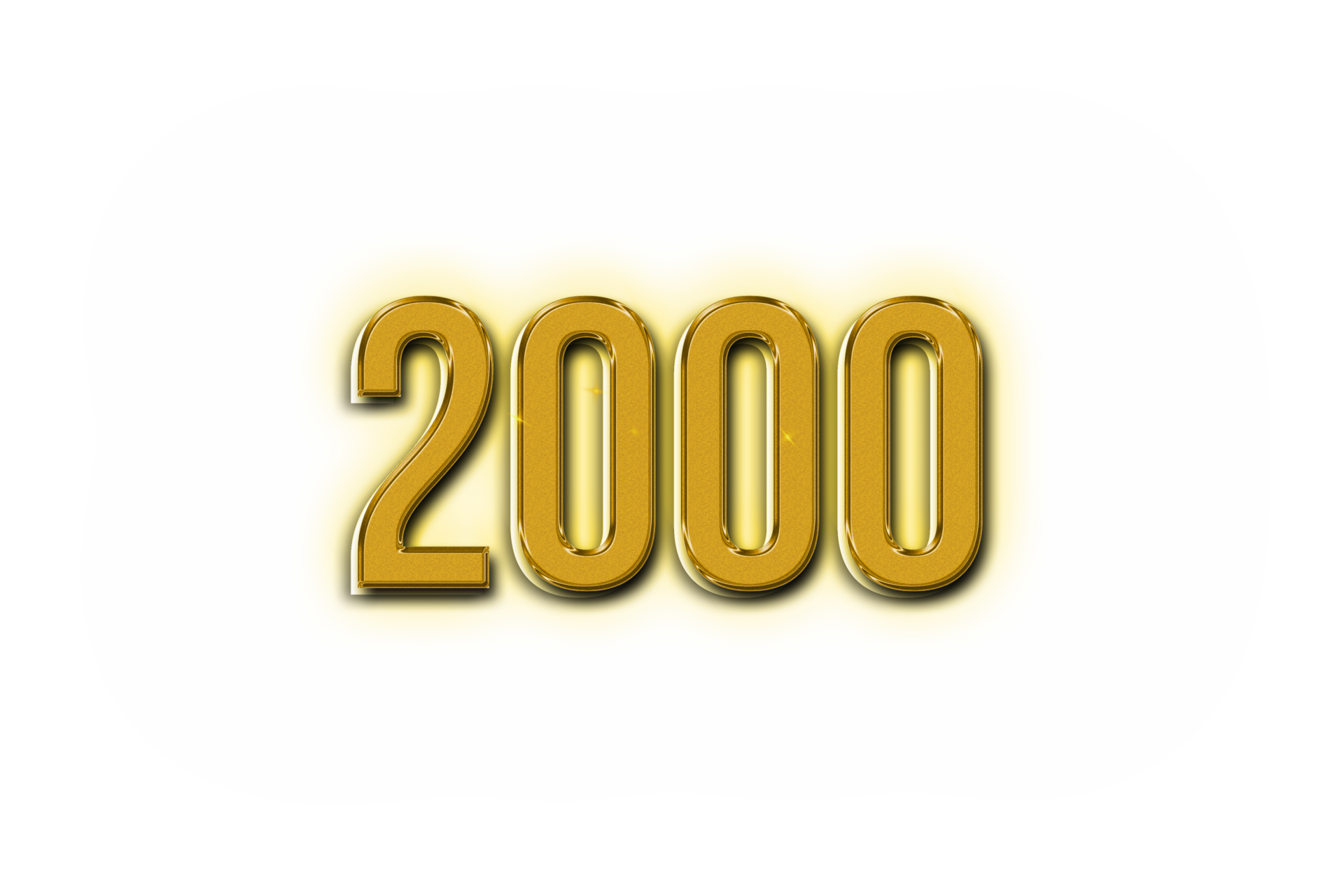 2000 subscribers celebration greeting Number with golden design