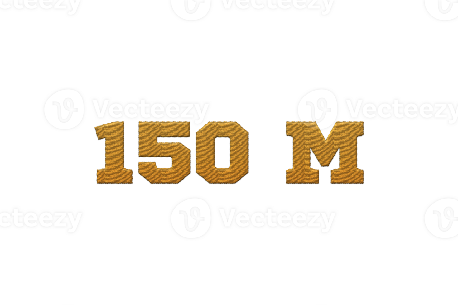 150 million subscribers celebration greeting Number with embroidery design png