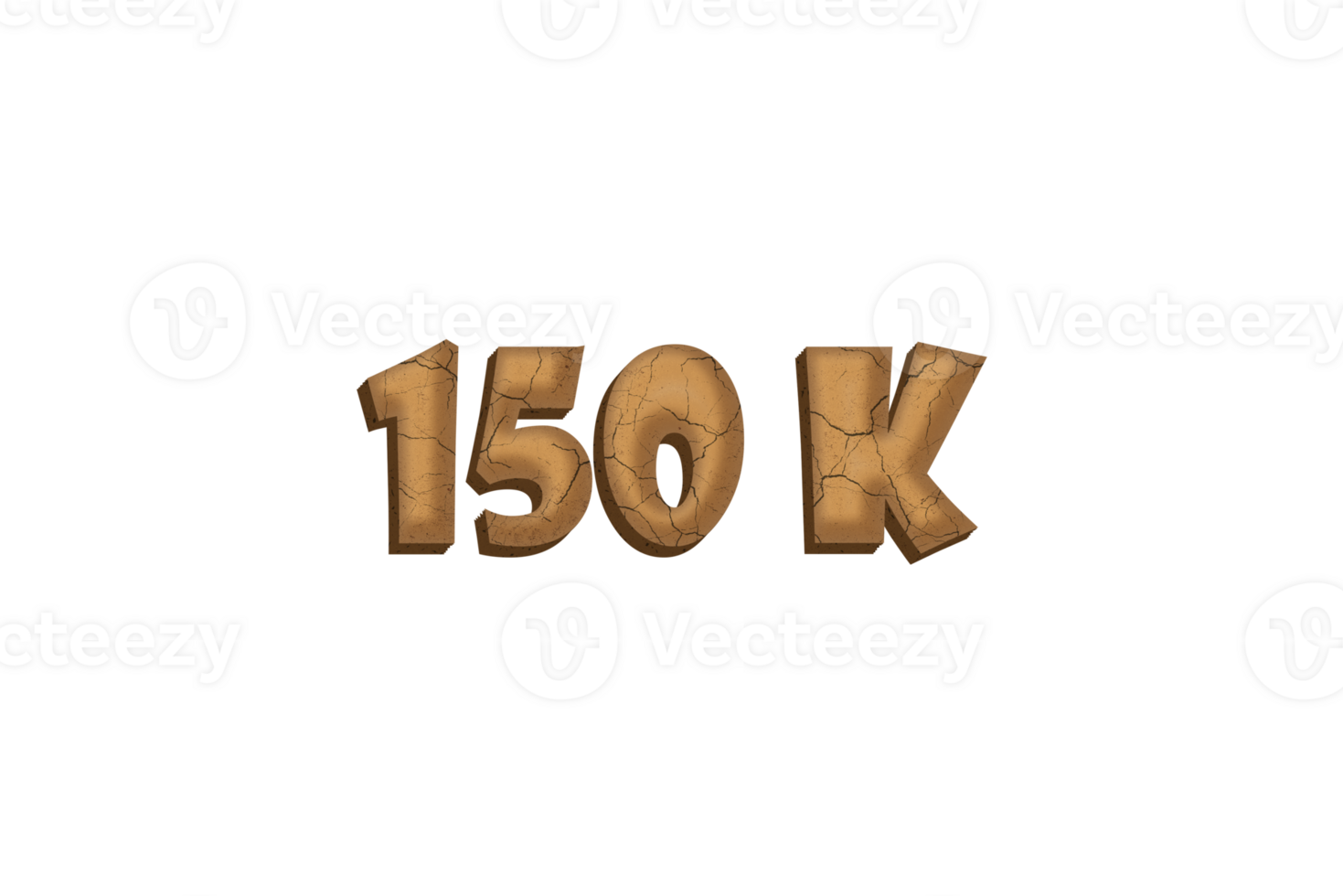 150 k subscribers celebration greeting Number with clay design png