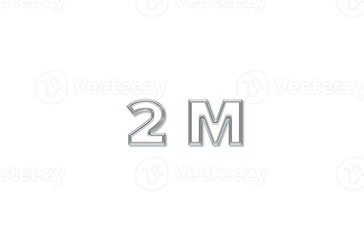 2 million subscribers celebration greeting Number with glass design png