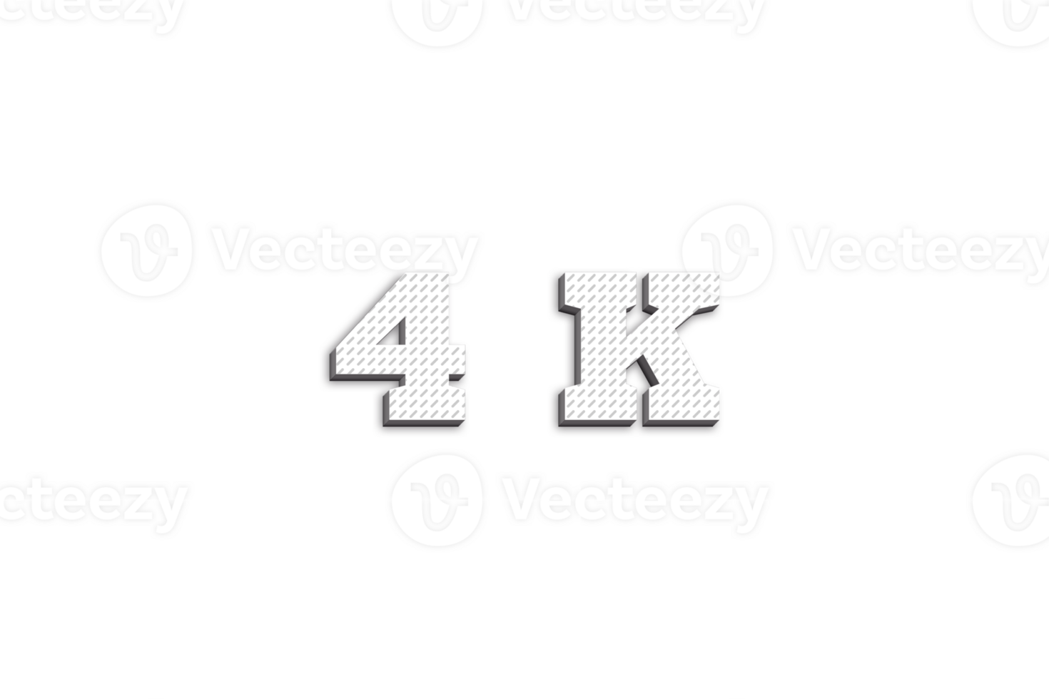 4 k subscribers celebration greeting Number with 3d paper design png