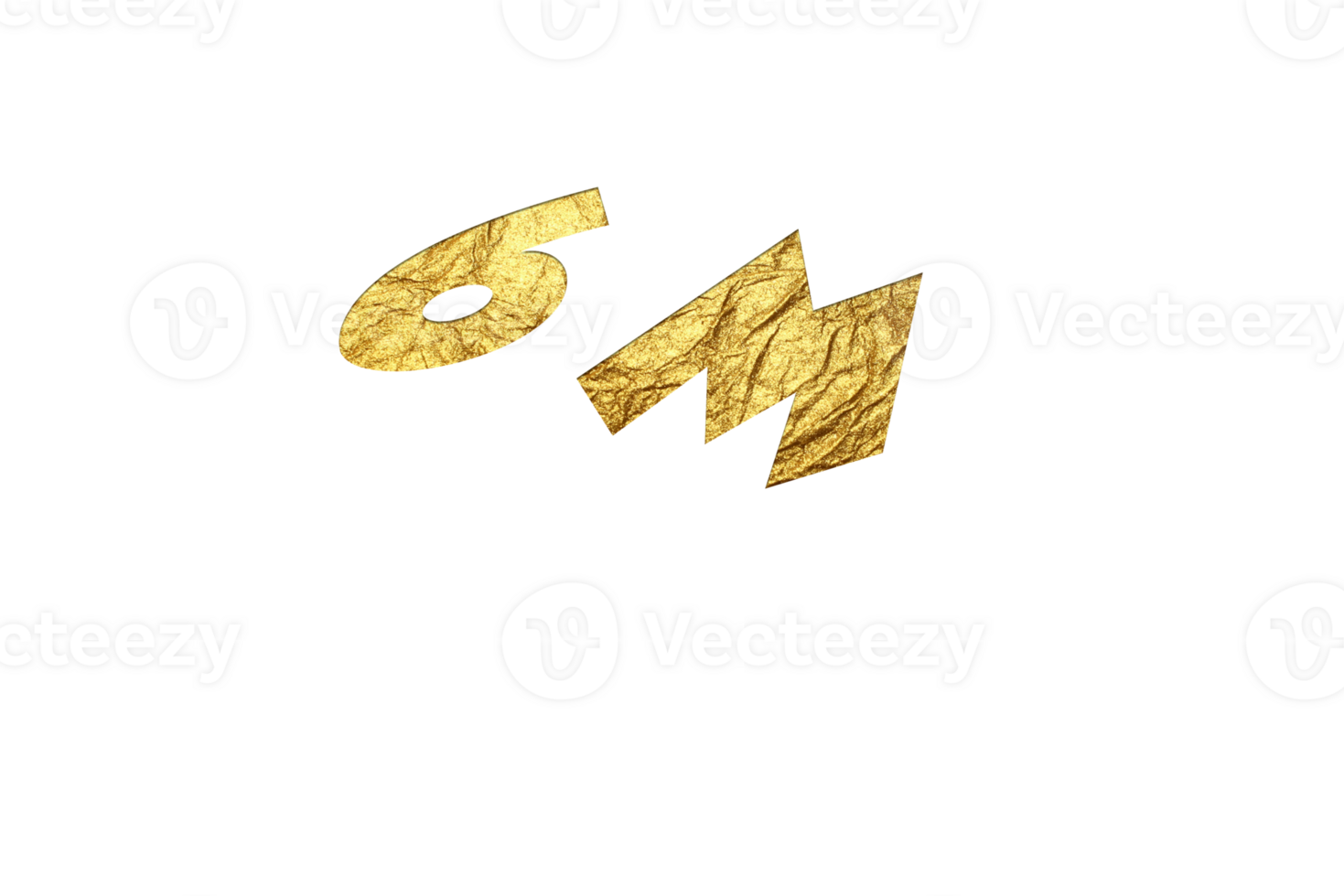 6 million subscribers celebration greeting Number with golden paper design png