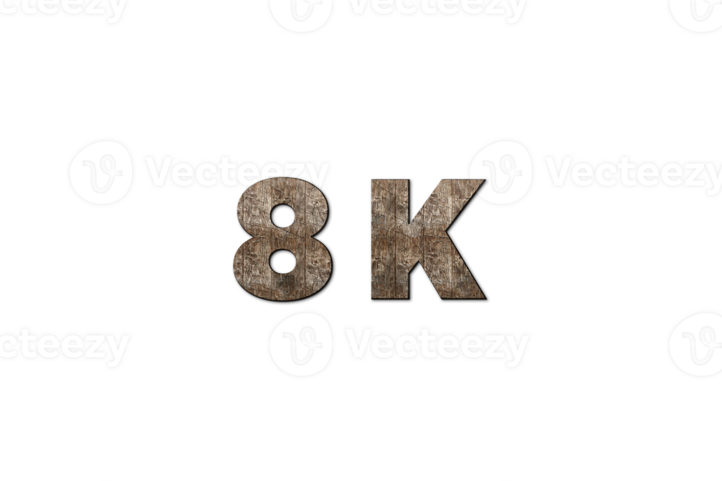 8 K subscribers celebration greeting Number with old walnut wood design png